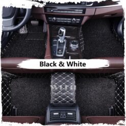 Black & White Luxury Double Layer Custom Car Mat